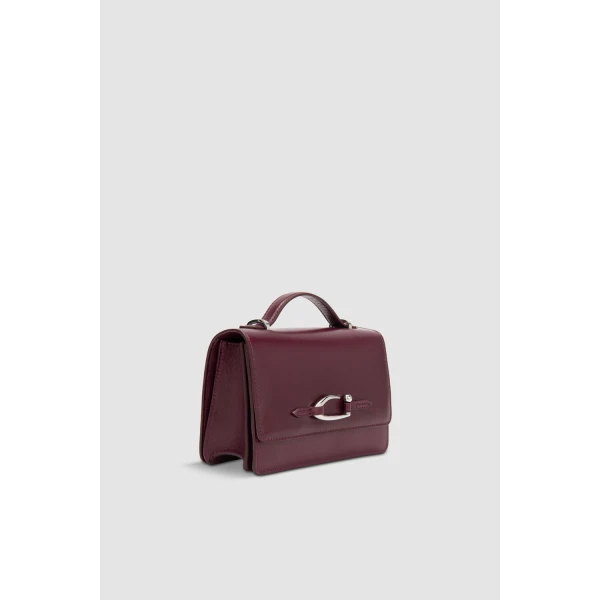 BY FAR Nara - By Far Red - 90s Minimalist Leather Bag at Coveti