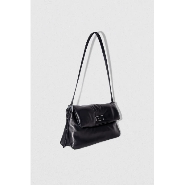 BY FAR Puffy Tilda - By Far Black - 90s Minimalist Leather Bag at Coveti