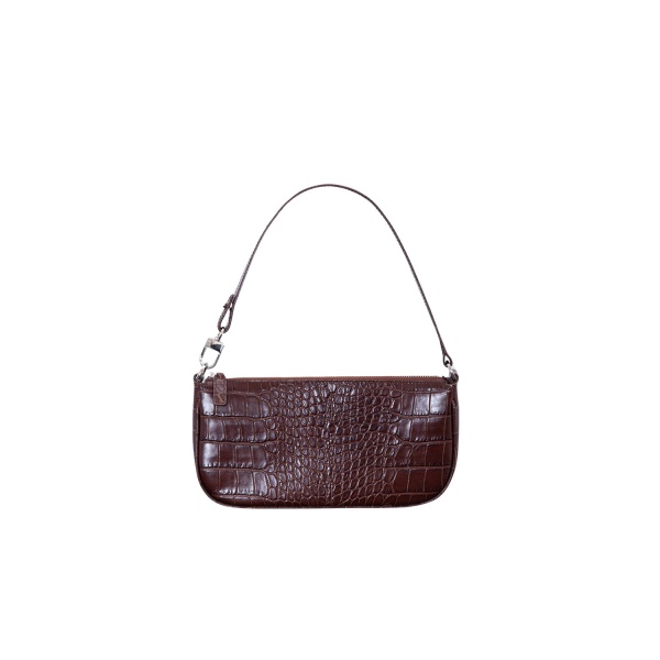 BY FAR Rachel - By Far Brown - 90s Minimalist Leather Bag at Coveti
