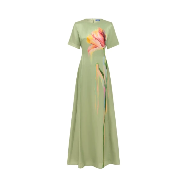 Leo Lin Alice Short Sleeve Maxi Dress - Leo Lin Dress - Australian Luxury Fashion - Shop at Coveti