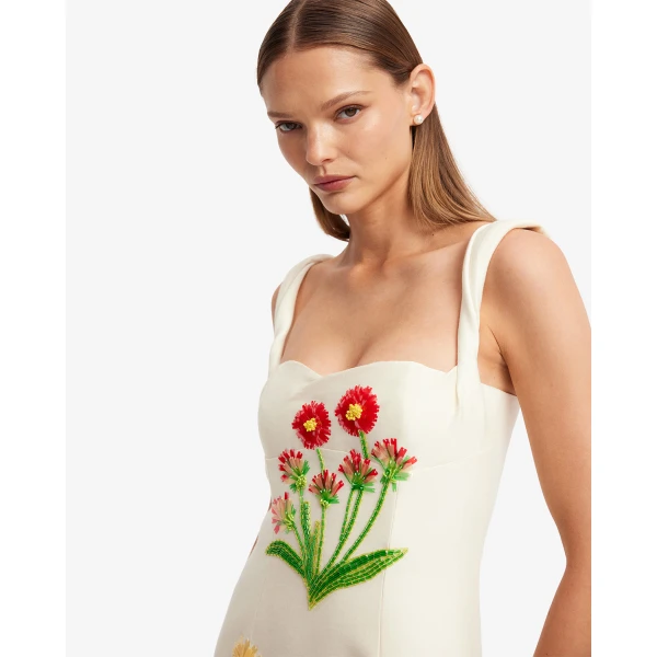 Leo Lin Beatrice Embellished Wool Midi Dress - Leo Lin Dress - Australian Luxury Fashion - Shop at Coveti