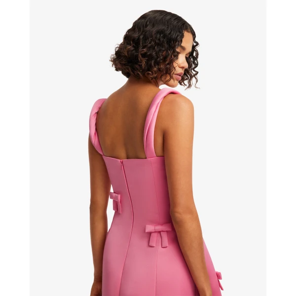 Leo Lin Beatrice Bow Midi Dress - Leo Lin Dress - Australian Luxury Fashion - Shop at Coveti