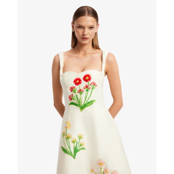 Leo Lin Beatrice Embellished Wool Midi Dress - Leo Lin Dress - Australian Luxury Fashion - Shop at Coveti