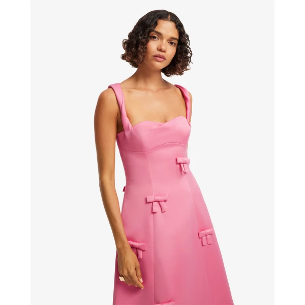 Leo Lin Beatrice Bow Midi Dress - Leo Lin Dress - Australian Luxury Fashion - Shop at Coveti