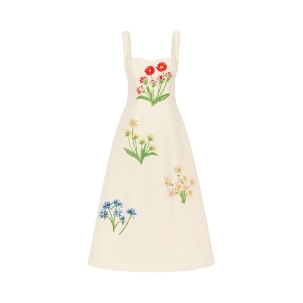 Leo Lin Beatrice Embellished Wool Midi Dress - Leo Lin Dress - Australian Luxury Fashion - Shop at Coveti