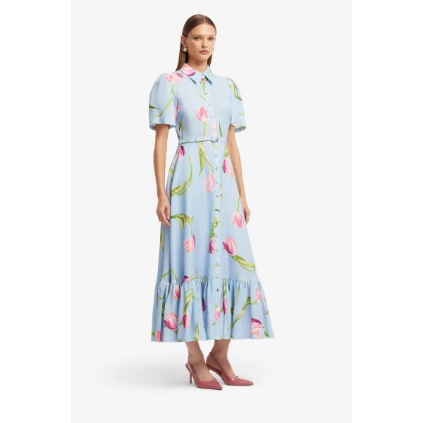 Leo Lin Becca Short Sleeve Midi Dress - Leo Lin Dress - Australian Luxury Fashion - Shop at Coveti