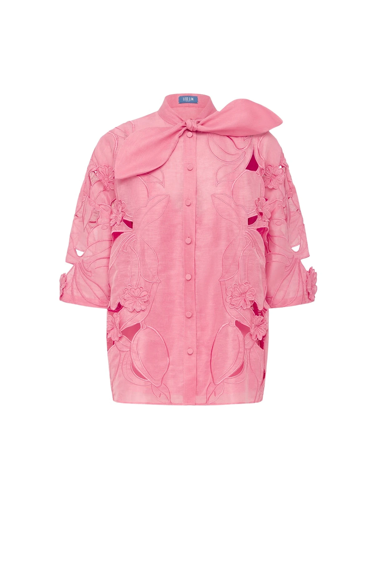 Leo-Lin-Brooklyn68478_nobg Leo Lin Brooklyn Appliqué Bow Puff Sleeve Top - Leo Lin Dress - Australian Luxury Fashion - Shop at Coveti