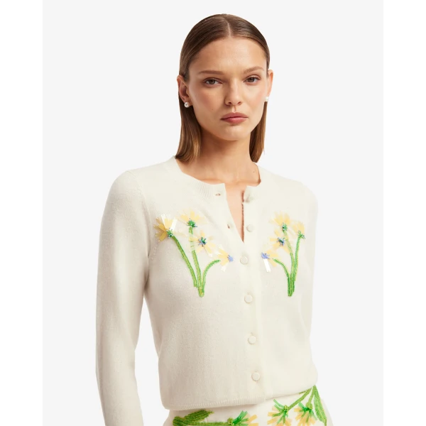 Leo Lin Claire Embellished Knit Cardigan - Leo Lin Dress - Australian Luxury Fashion - Shop at Coveti