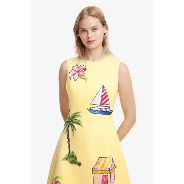 Leo Lin Cleo Embroidered Sleeveless Midi Dress - Leo Lin Dress - Australian Luxury Fashion - Shop at Coveti