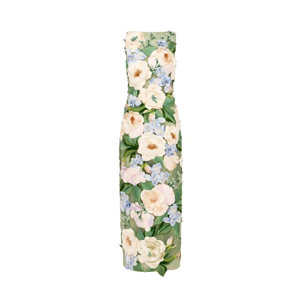Leo Lin Fleur Floral Hand-Embroidered Backless Maxi Dress - Leo Lin Dress - Australian Luxury Fashion - Shop at Coveti