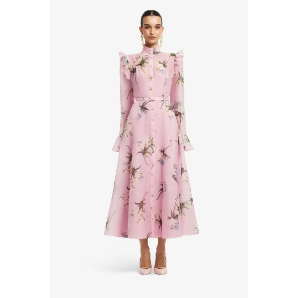 Leo Lin Katrina Butterfly Sleeve Midi Dress - Leo Lin Dress - Australian Luxury Fashion - Shop at Coveti