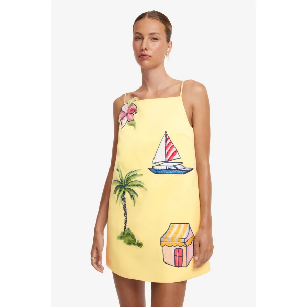 Leo Lin Leia Embroidered Mini Dress - Leo Lin Dress - Australian Luxury Fashion - Shop at Coveti