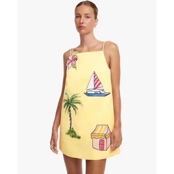 Leo Lin Leia Embroidered Mini Dress - Leo Lin Dress - Australian Luxury Fashion - Shop at Coveti