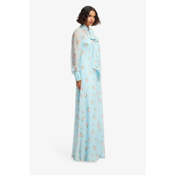 Leo Lin Lilith Tie Neck Maxi Dress - Leo Lin Dress - Australian Luxury Fashion - Shop at Coveti