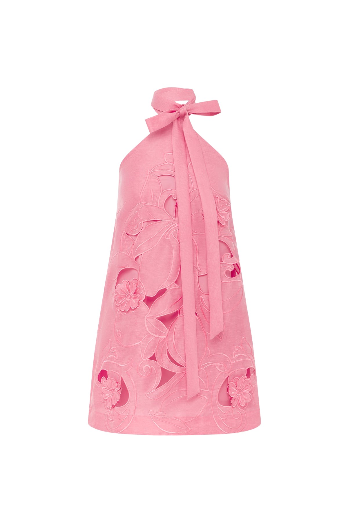 Leo Lin Lola Appliqué Halterneck Mini Dress - Leo Lin Dress - Australian Luxury Fashion - Shop at Coveti