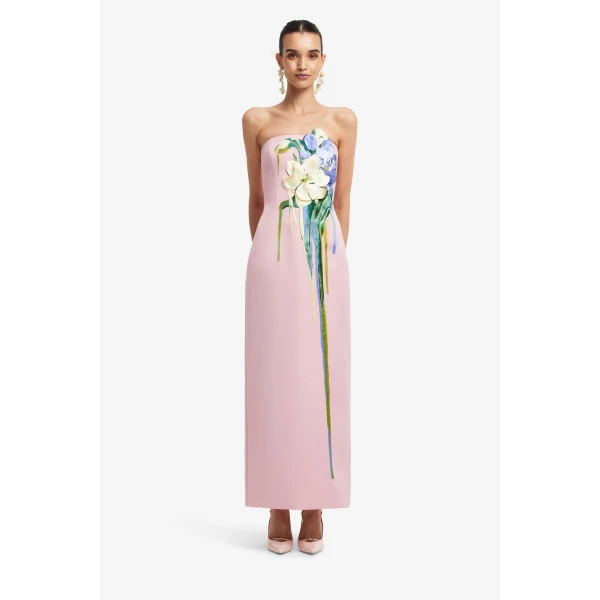 Leo Lin Rayna Embroidered Bustier Maxi Dress - Leo Lin Dress - Australian Luxury Fashion - Shop at Coveti