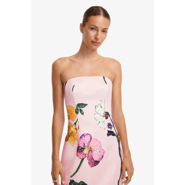 Leo Lin Rayna Printed Bustier Maxi Dress - Leo Lin Dress - Australian Luxury Fashion - Shop at Coveti