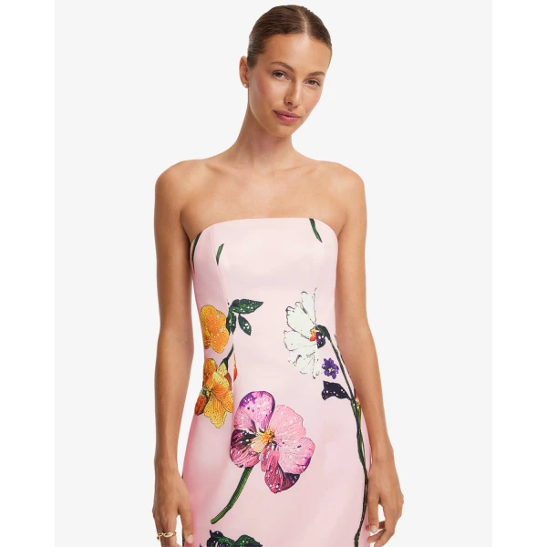 Leo Lin Rayna Printed Bustier Maxi Dress - Leo Lin Dress - Australian Luxury Fashion - Shop at Coveti