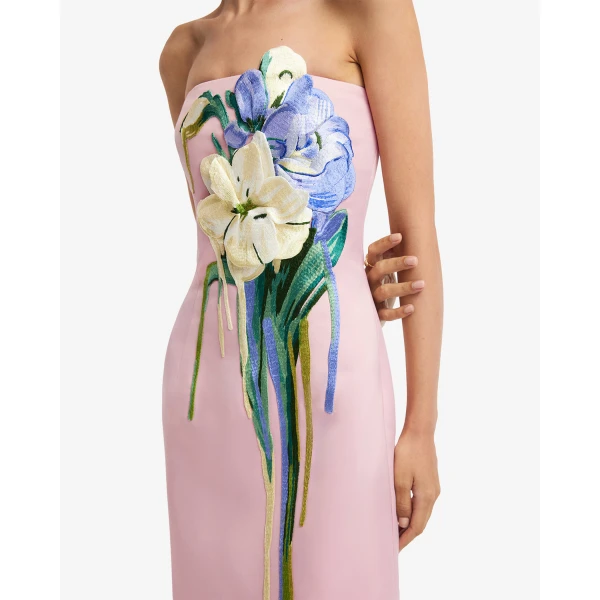 Leo Lin Rayna Embroidered Bustier Maxi Dress - Leo Lin Dress - Australian Luxury Fashion - Shop at Coveti