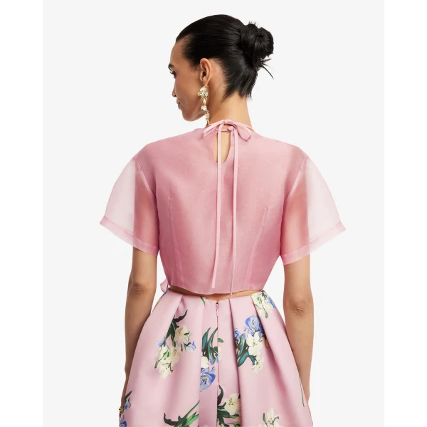Leo Lin Riley Embroidered Sleeve Top - Leo Lin Dress - Australian Luxury Fashion - Shop at Coveti