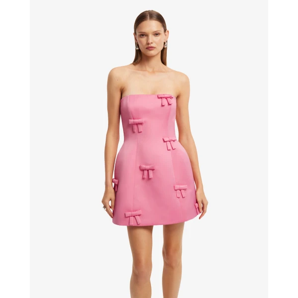 Leo Lin Roselle Bow Mini Dress - Leo Lin Dress - Australian Luxury Fashion - Shop at Coveti