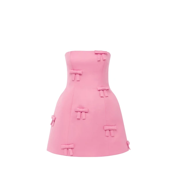 Leo Lin Roselle Bow Mini Dress - Leo Lin Dress - Australian Luxury Fashion - Shop at Coveti