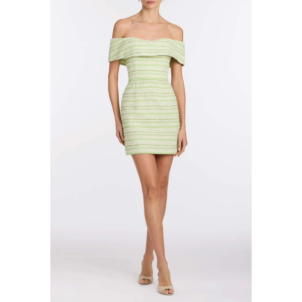 Markarian Alice Lime Textured Stripe Dress, view 2