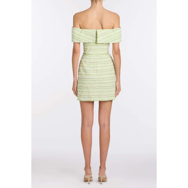 Markarian Alice Lime Textured Stripe Dress, view 4