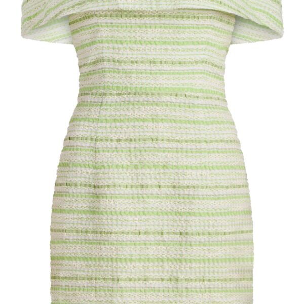 Markarian Alice Lime Textured Stripe Dress - Dresses - New York Luxury Occasion Wear at Coveti