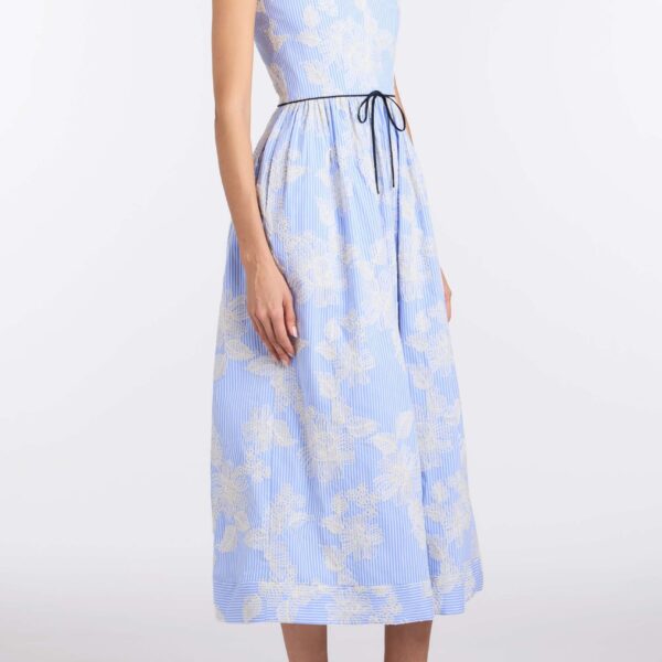 Markarian Apple Embroidered Stripe Dress - Dresses - New York Luxury Occasion Wear at Coveti