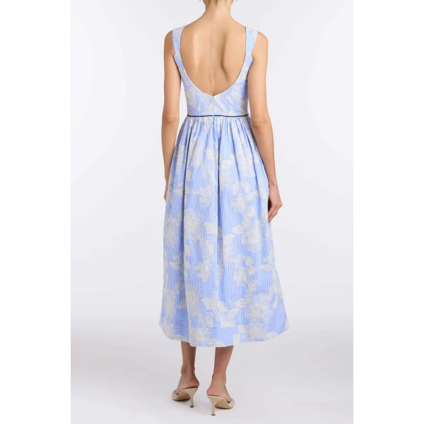 Markarian Apple Embroidered Stripe Dress, view 4