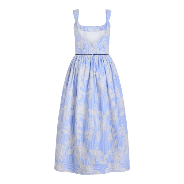Markarian Apple Embroidered Stripe Dress, view 5