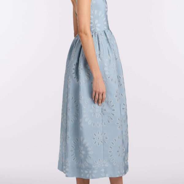 Markarian Apple Floral Organza Burnout Corset Midi Dress - Dresses - New York Luxury Occasion Wear at Coveti