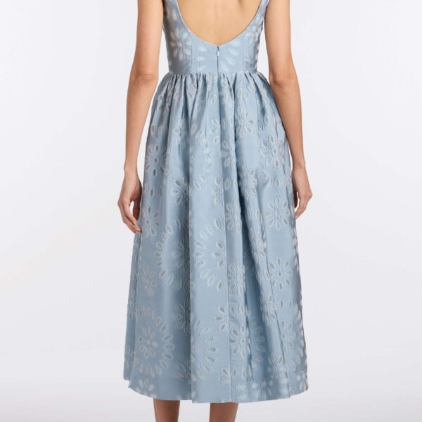 Markarian Apple Floral Organza Burnout Corset Midi Dress - Dresses - New York Luxury Occasion Wear at Coveti
