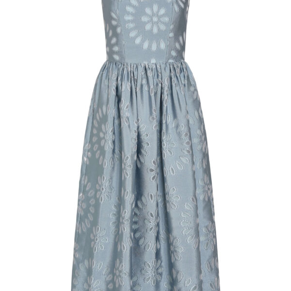 Markarian Apple Floral Organza Burnout Corset Midi Dress - Dresses - New York Luxury Occasion Wear at Coveti