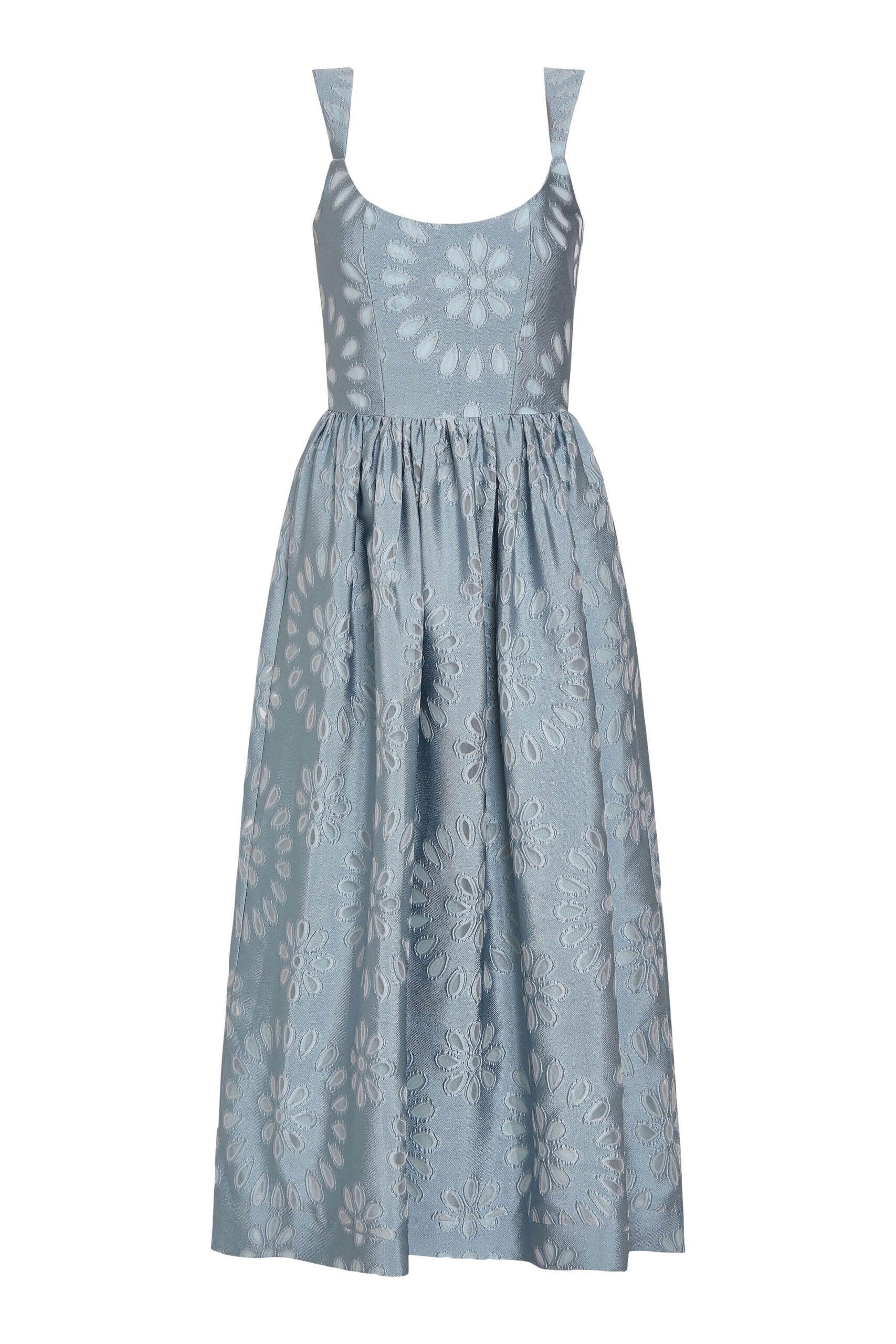 Markarian Apple Floral Organza Burnout Corset Midi Dress - Dresses - New York Luxury Occasion Wear at Coveti