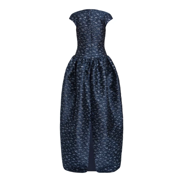 Markarian Ballade Navy Floral Brocade Gown, view 5