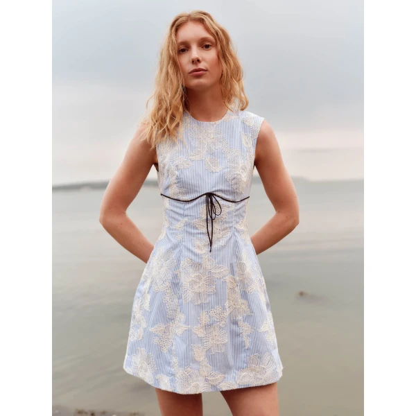 Markarian Bonnie Floral Embroidered Mini Dress, view 3