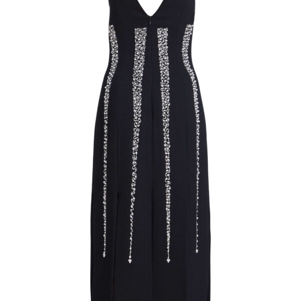 Markarian Brandy Pearl Stripe Embroidery Midi Dress - Dresses - New York Luxury Occasion Wear at Coveti