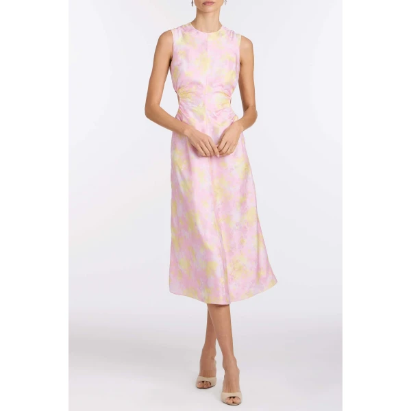 Markarian Carmen Floral Satin Dress, view 2