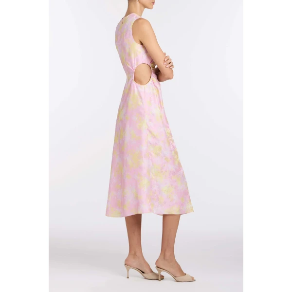 Markarian Carmen Floral Satin Dress, view 3