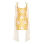 Markarian Celestia Yellow Floral Brocade Mini Dress - Dresses - New York Luxury Occasion Wear at Coveti