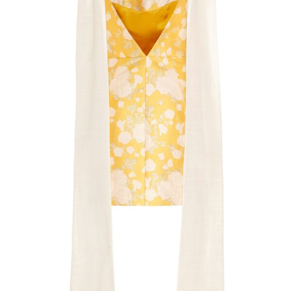 Markarian Celestia Yellow Floral Brocade Mini Dress - Dresses - New York Luxury Occasion Wear at Coveti