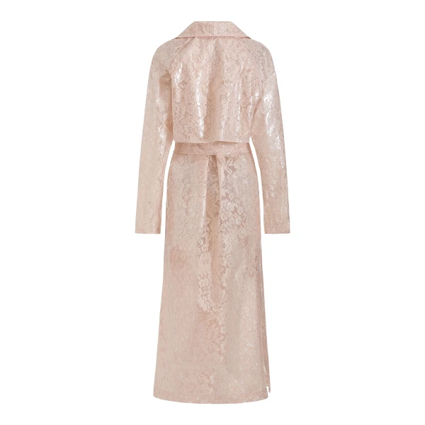 Markarian Clooney Laminated Lace Trench Coat, view 2