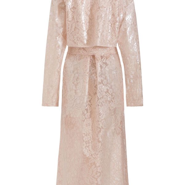 Markarian Clooney Laminated Lace Trench Coat - Coats - New York Luxury Occasion Wear at Coveti