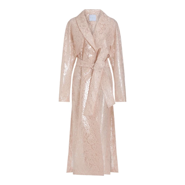 Markarian Clooney Laminated Lace Trench Coat