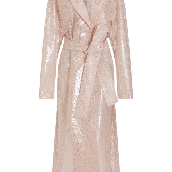 Markarian Clooney Laminated Lace Trench Coat - Coats - New York Luxury Occasion Wear at Coveti