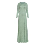Markarian Coco Pistachio Green Floral Jersey Long Sleeve Gown - Dresses - New York Luxury Occasion Wear at Coveti