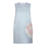 Markarian Daisy Bluebell Satin Mini Cocoon Dress - Dresses - New York Luxury Occasion Wear at Coveti