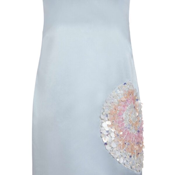 Markarian Daisy Bluebell Satin Mini Cocoon Dress - Dresses - New York Luxury Occasion Wear at Coveti